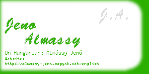 jeno almassy business card